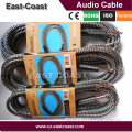 Super Quality Nylon braid 6.35mm Mono male to male guitar patch instrument cable wire